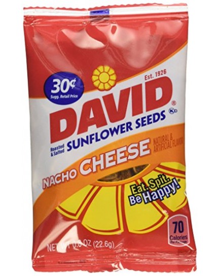 DAVID SUNFLOWER SEEDS NACHO CHEESE .8 OZ. - 36 CT.
